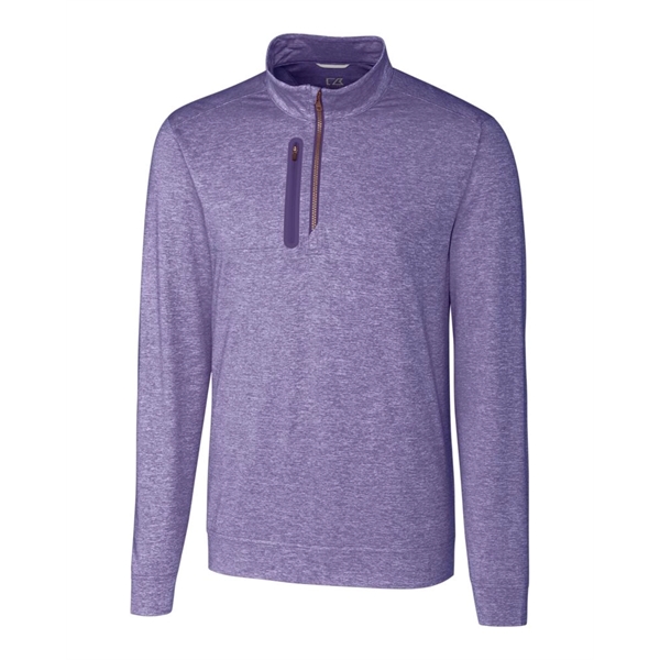 Cutter & Buck Stealth Heathered Quarter Zip Mens Pullover - Cutter & Buck Stealth Heathered Quarter Zip Mens Pullover - Image 3 of 19