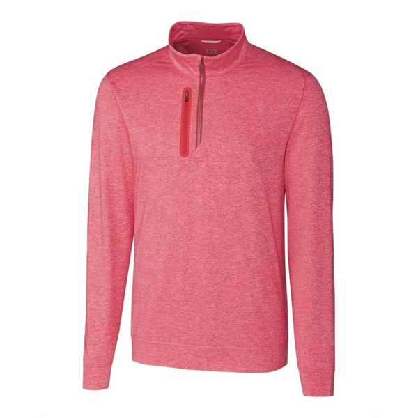 Cutter & Buck Stealth Heathered Quarter Zip Mens Pullover - Cutter & Buck Stealth Heathered Quarter Zip Mens Pullover - Image 6 of 19