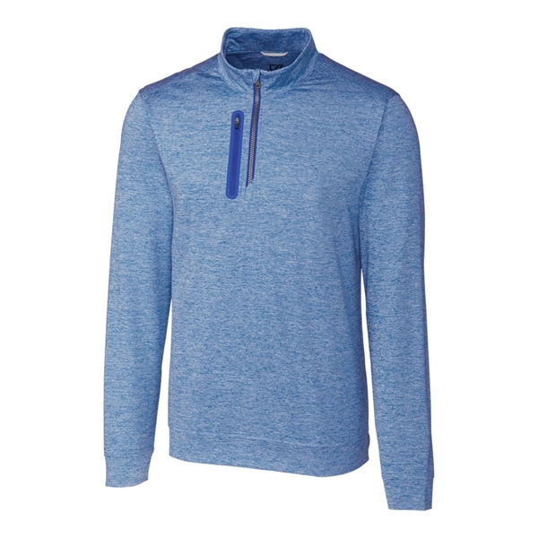 Cutter & Buck Stealth Heathered Quarter Zip Mens Pullover - Cutter & Buck Stealth Heathered Quarter Zip Mens Pullover - Image 8 of 19