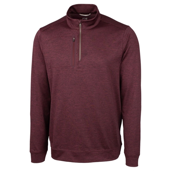 Cutter & Buck Stealth Heathered Quarter Zip Mens Pullover - Cutter & Buck Stealth Heathered Quarter Zip Mens Pullover - Image 10 of 19