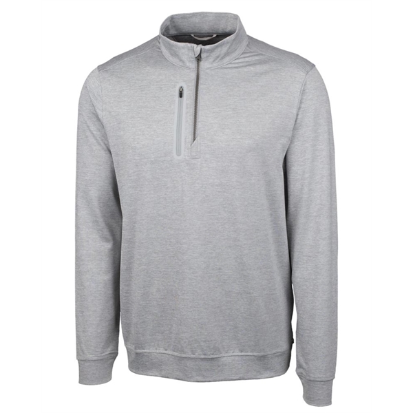 Cutter & Buck Stealth Heathered Quarter Zip Mens Pullover - Cutter & Buck Stealth Heathered Quarter Zip Mens Pullover - Image 12 of 19