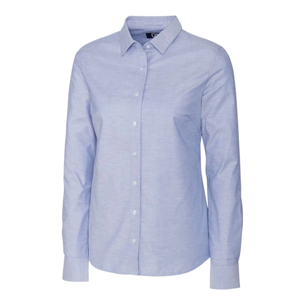 Cutter & Buck Stretch Oxford Womens Long Sleeve Dress Shirt - Cutter & Buck Stretch Oxford Womens Long Sleeve Dress Shirt - Image 0 of 7