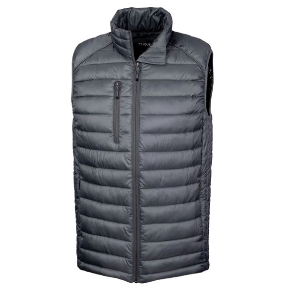 Clique Hudson Insulated Mens Full-Zip Puffer Vest - Clique Hudson Insulated Mens Full-Zip Puffer Vest - Image 3 of 5