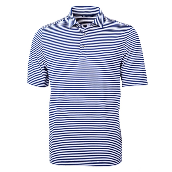 Cutter & Buck Virtue Eco Pique Stripe Recycled Mens Polo - Cutter & Buck Virtue Eco Pique Stripe Recycled Mens Polo - Image 11 of 37