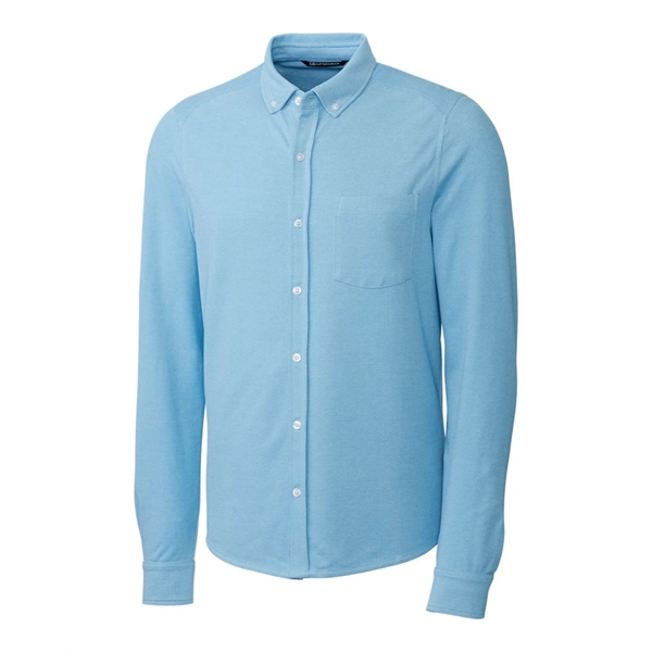 Cutter & Buck Advantage Tri-Blend Pique Long Sleeve Knitt... - Cutter & Buck Advantage Tri-Blend Pique Long Sleeve Knitt... - Image 0 of 5