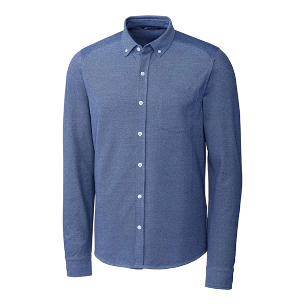 Cutter & Buck Advantage Tri-Blend Pique Long Sleeve Knitt... - Cutter & Buck Advantage Tri-Blend Pique Long Sleeve Knitt... - Image 2 of 5