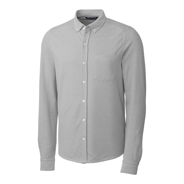 Cutter & Buck Advantage Tri-Blend Pique Long Sleeve Knitt... - Cutter & Buck Advantage Tri-Blend Pique Long Sleeve Knitt... - Image 3 of 5