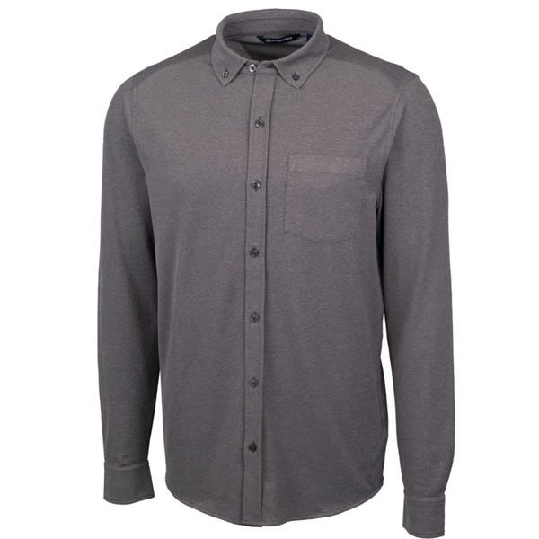 Cutter & Buck Advantage Tri-Blend Pique Long Sleeve Knitt... - Cutter & Buck Advantage Tri-Blend Pique Long Sleeve Knitt... - Image 4 of 5