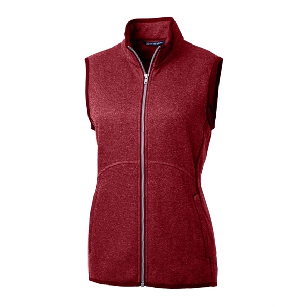Cutter & Buck Mainsail Sweater Knit Womens Full Zip Vest - Cutter & Buck Mainsail Sweater Knit Womens Full Zip Vest - Image 1 of 7