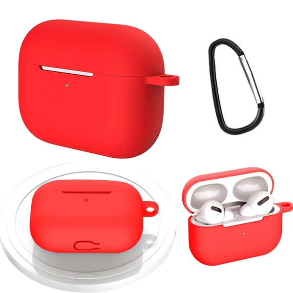 Silicone Wireless Earphone Case With Carabiner - Silicone Wireless Earphone Case With Carabiner - Image 1 of 1