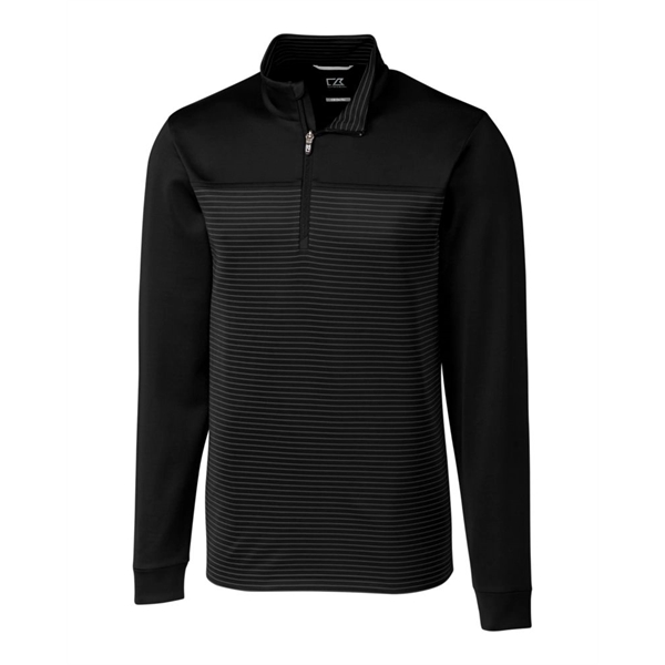 Cutter & Buck Traverse Stretch Eco Stripe Quarter Zip Men...