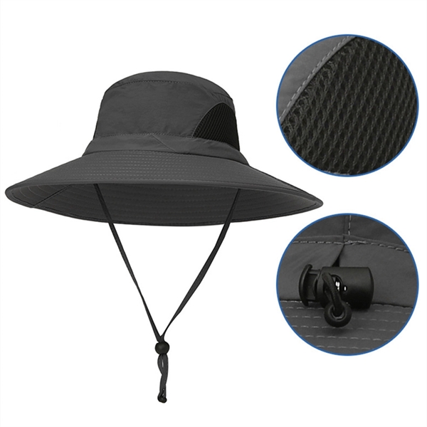 Unisex Wide Brim Sun Hat - Unisex Wide Brim Sun Hat - Image 2 of 5