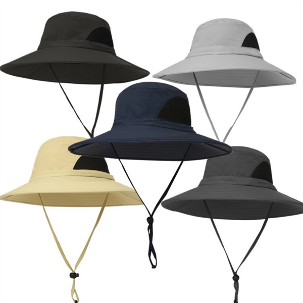Unisex Wide Brim Sun Hat - Unisex Wide Brim Sun Hat - Image 3 of 5