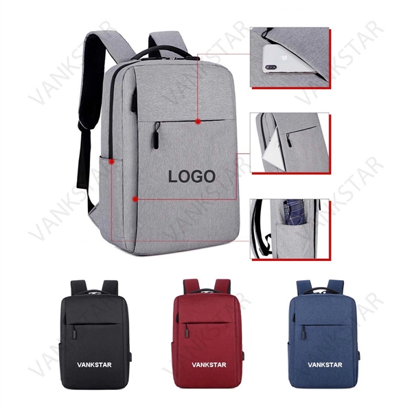 Laptop Backpack With Usb Charging Port - Laptop Backpack With Usb Charging Port - Image 0 of 4