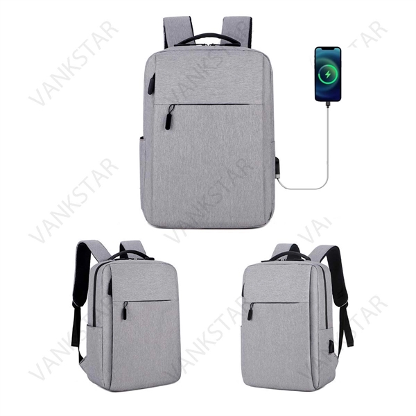 Laptop Backpack With Usb Charging Port - Laptop Backpack With Usb Charging Port - Image 1 of 4