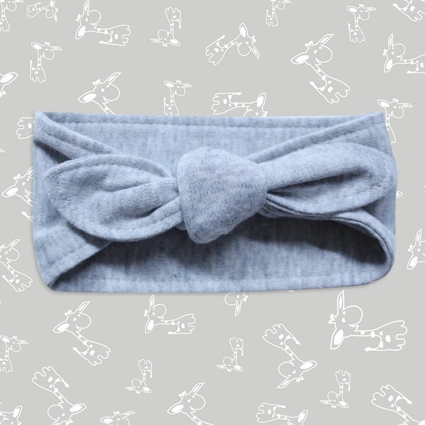 Baby Girl Headband Pink or Gray - Laughing Giraffe® - Baby Girl Headband Pink or Gray - Laughing Giraffe® - Image 2 of 3