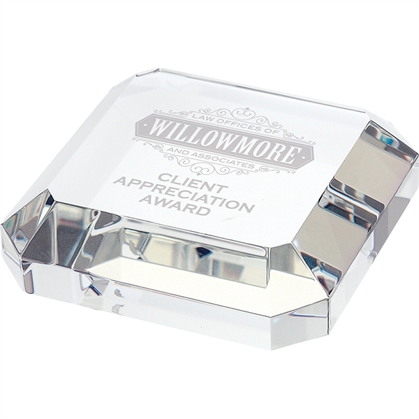 Taranto Square Crystal Paperweight - Taranto Square Crystal Paperweight - Image 2 of 2