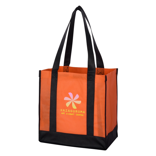 Non-Woven Two-Tone Shopper Tote Bag - Non-Woven Two-Tone Shopper Tote Bag - Image 20 of 37