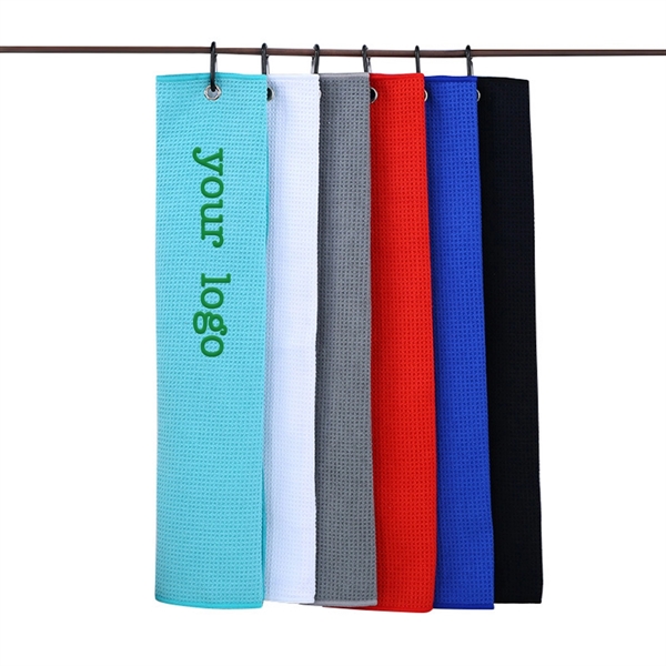 Full Color Microfiber Golf Towel w/Grommet & Hook - Full Color Microfiber Golf Towel w/Grommet & Hook - Image 2 of 2