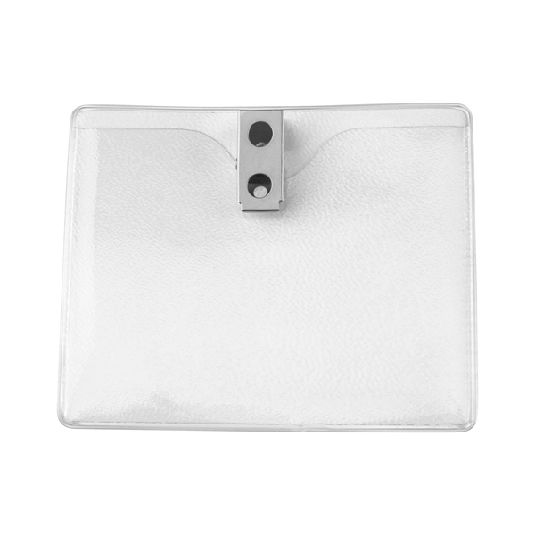 Horizontal Clear Vinyl Badge Holder 4.18" x 3.40" - Horizontal Clear Vinyl Badge Holder 4.18" x 3.40" - Image 1 of 1