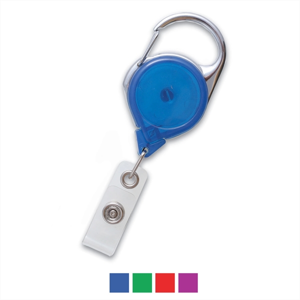 Translucent Carabiner Reel with Strap and Clip - Translucent Carabiner Reel with Strap and Clip - Image 1 of 3
