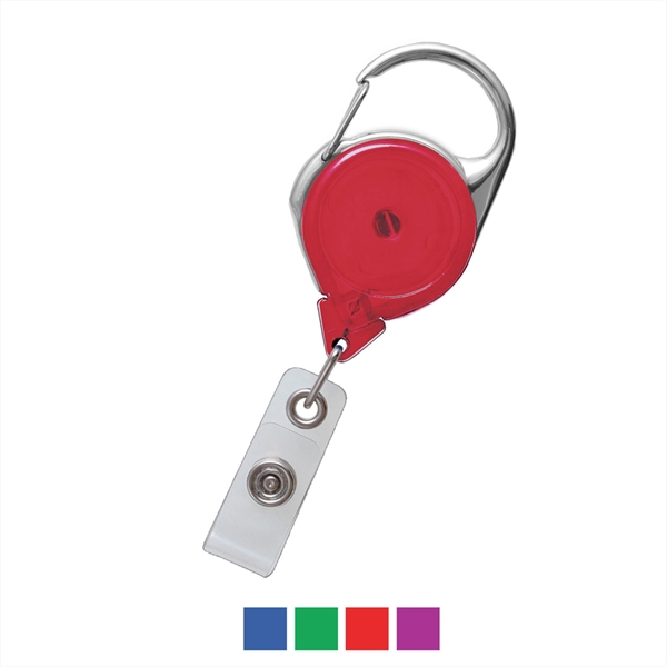 Translucent Carabiner Reel with Strap and Clip - Translucent Carabiner Reel with Strap and Clip - Image 2 of 3