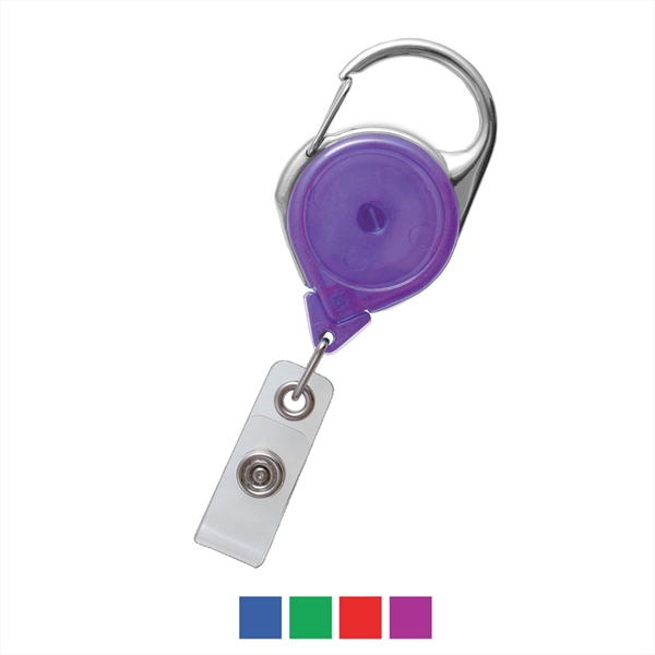 Translucent Carabiner Reel with Strap and Clip - Translucent Carabiner Reel with Strap and Clip - Image 3 of 3