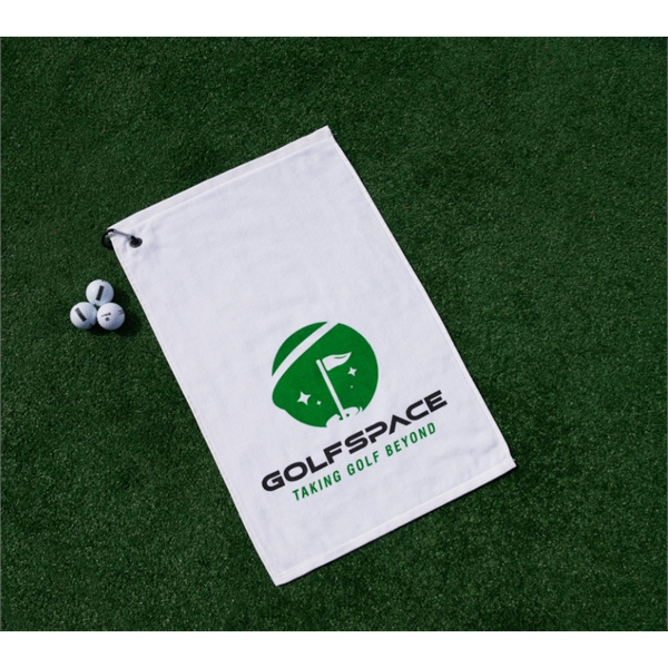 MaxxColor Premium White Golf Towel ( 16" x 25" ) - MaxxColor Premium White Golf Towel ( 16" x 25" ) - Image 0 of 1