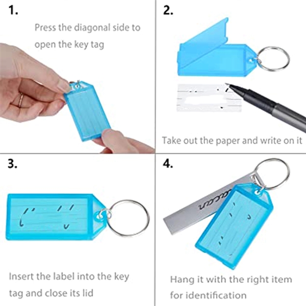 Plastic Key Tags With Split Ring Label Window - Plastic Key Tags With Split Ring Label Window - Image 3 of 3