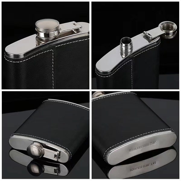 8 Oz Pocket Hip Flask With Funnel - 8 Oz Pocket Hip Flask With Funnel - Image 3 of 3