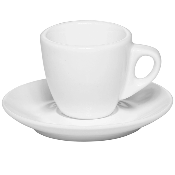 2.5 oz. Porcelain Espresso Cups with Saucer - 2.5 oz. Porcelain Espresso Cups with Saucer - Image 1 of 1