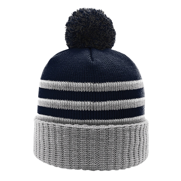 Richardson® Stripe Pom Beanie - Richardson® Stripe Pom Beanie - Image 4 of 11