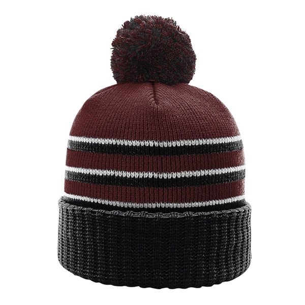 Richardson® Stripe Pom Beanie - Richardson® Stripe Pom Beanie - Image 6 of 11