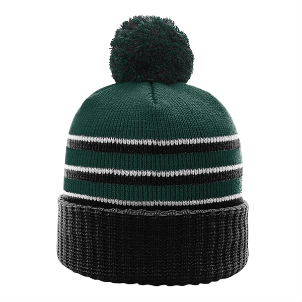 Richardson® Stripe Pom Beanie - Richardson® Stripe Pom Beanie - Image 7 of 11