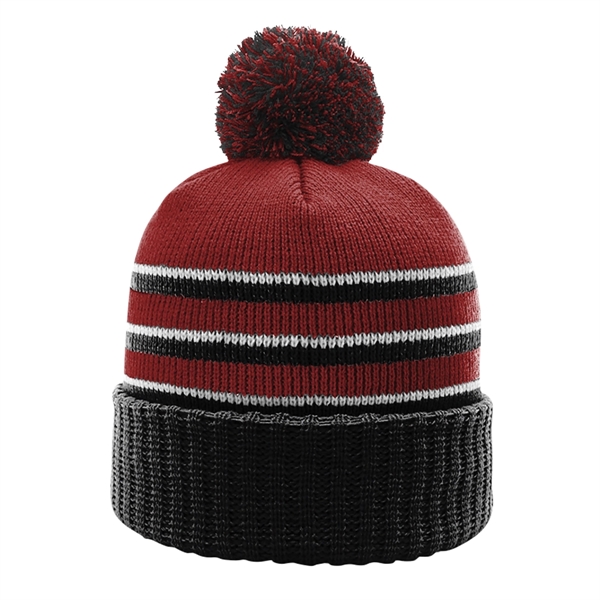 Richardson® Stripe Pom Beanie - Richardson® Stripe Pom Beanie - Image 8 of 11