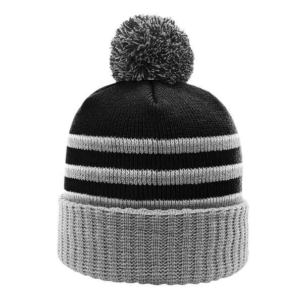 Richardson® Stripe Pom Beanie - Richardson® Stripe Pom Beanie - Image 11 of 11