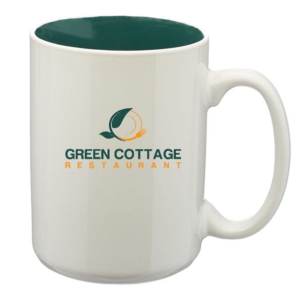 Glossy 15 oz. Two-Tone Ceramic Coffee Mugs - Glossy 15 oz. Two-Tone Ceramic Coffee Mugs - Image 0 of 4