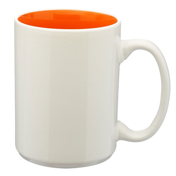 Glossy 15 oz. Two-Tone Ceramic Coffee Mugs - Glossy 15 oz. Two-Tone Ceramic Coffee Mugs - Image 2 of 4