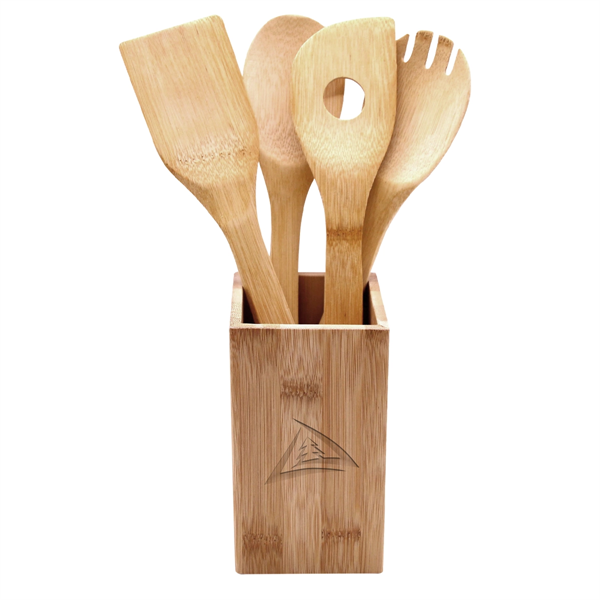 5 Piece Bamboo Kitchen Tool Set - 5 Piece Bamboo Kitchen Tool Set - Image 0 of 1