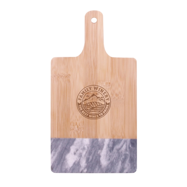 Black Marble & Bamboo Cutting Board - Black Marble & Bamboo Cutting Board - Image 0 of 2