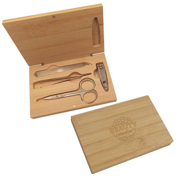 4 Piece Manicure Set In Bamboo Case - 4 Piece Manicure Set In Bamboo Case - Image 0 of 1