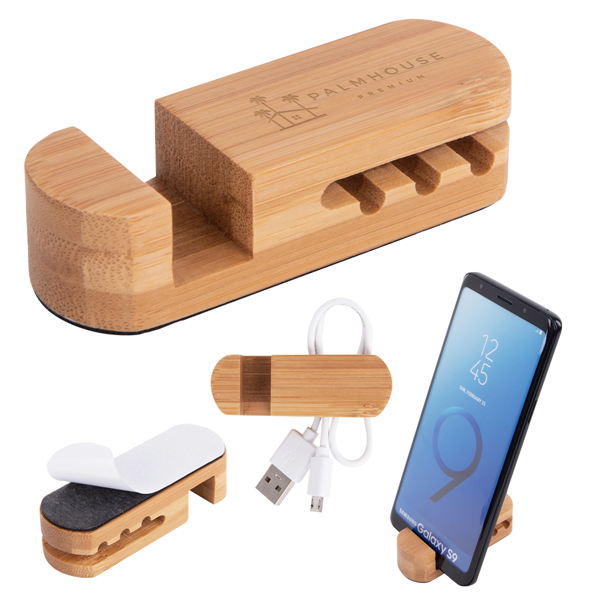 Bamboo Desktop Cable Organizer - Bamboo Desktop Cable Organizer - Image 0 of 2