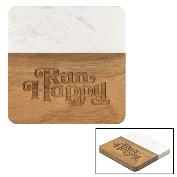 Acacia & Slate Square Coaster - Acacia & Slate Square Coaster - Image 0 of 2