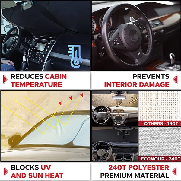 Car Windshield Sunshade 2-Pieces - Car Windshield Sunshade 2-Pieces - Image 2 of 2