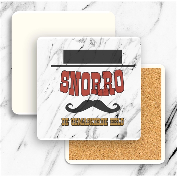 Faux White Marble Absorbent Stone Coaster - Faux White Marble Absorbent Stone Coaster - Image 5 of 11