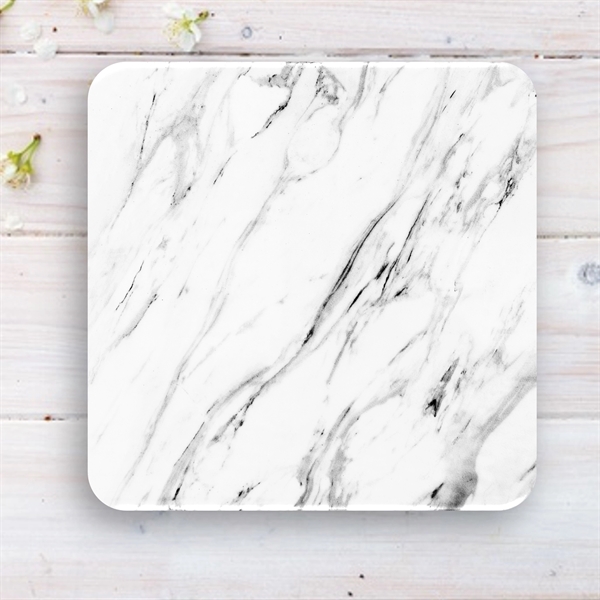 Faux White Marble Absorbent Stone Coaster - Faux White Marble Absorbent Stone Coaster - Image 9 of 11