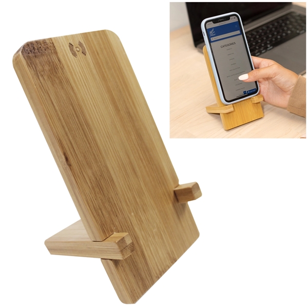 Bamboo Wireless Charger Phone Stand - Bamboo Wireless Charger Phone Stand - Image 1 of 3