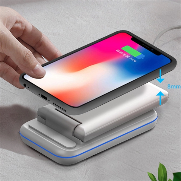 Folding 3-In-1 Wireless Charger - Folding 3-In-1 Wireless Charger - Image 2 of 6