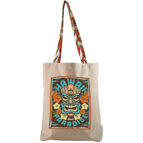 Bottom Gusset Cotton Tote, with Sublimated Handles & Liner - Bottom Gusset Cotton Tote, with Sublimated Handles & Liner - Image 0 of 2
