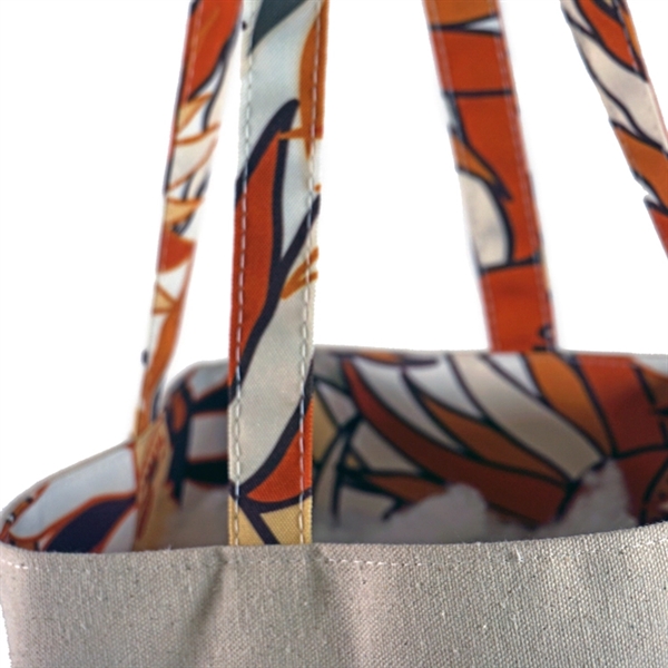 Bottom Gusset Cotton Tote, with Sublimated Handles & Liner - Bottom Gusset Cotton Tote, with Sublimated Handles & Liner - Image 1 of 2